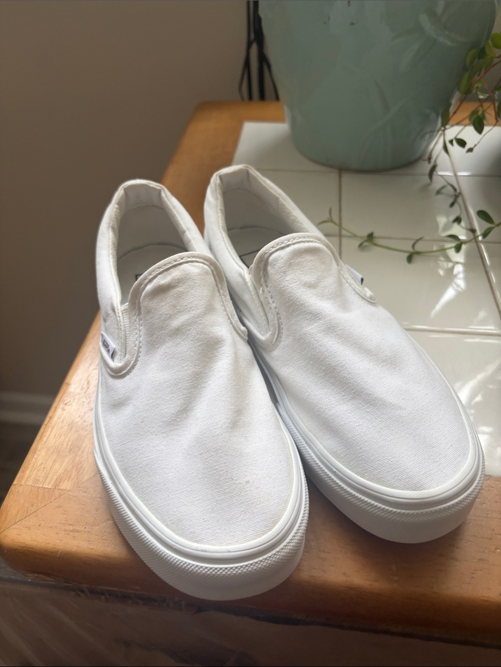 Women’s white White Slip-On Vans